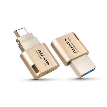 الصورة: اداتا ، ذاكرة فلاش ميموري من USB-A الى USB-C بسعة 16GB لاجهزة الابتوب والهواتف الذكية  - ذهبي