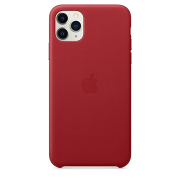 الصورة: ابل غطاء حماية خلفي جلد لاجهزة ابل iPhone 11 Pro Max - احمر 