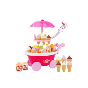 الصورة: لعبة عربة السوبر ماركت ومتجر الآيس كريم والحلوى للفتيات مع موسيقى وأضواء