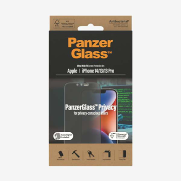 Picture of PanzerGlass iPhone 14 Ultra Wide Fit Screen Protector 6.1' With Applicator Privacy